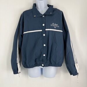 PacSun Womens Navy Blue Los Angeles Sports Club Windbreaker Jacket Size S